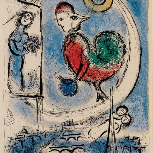 Marc Chagall — Ле-Кок в Париже (M. 223)
