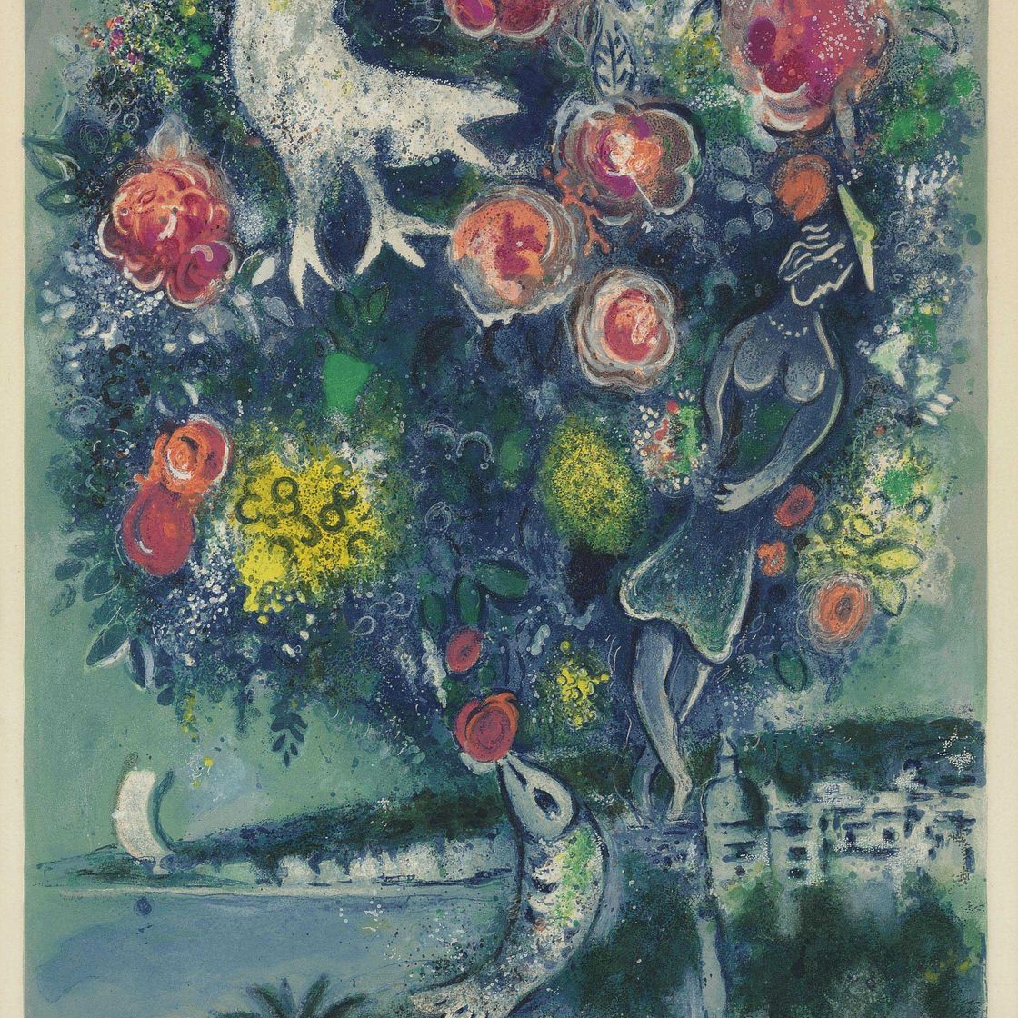 Marc Chagall — Настоящий букет из роз, привезенный из Ниццы и с Лазурного берега (C.S. 30)