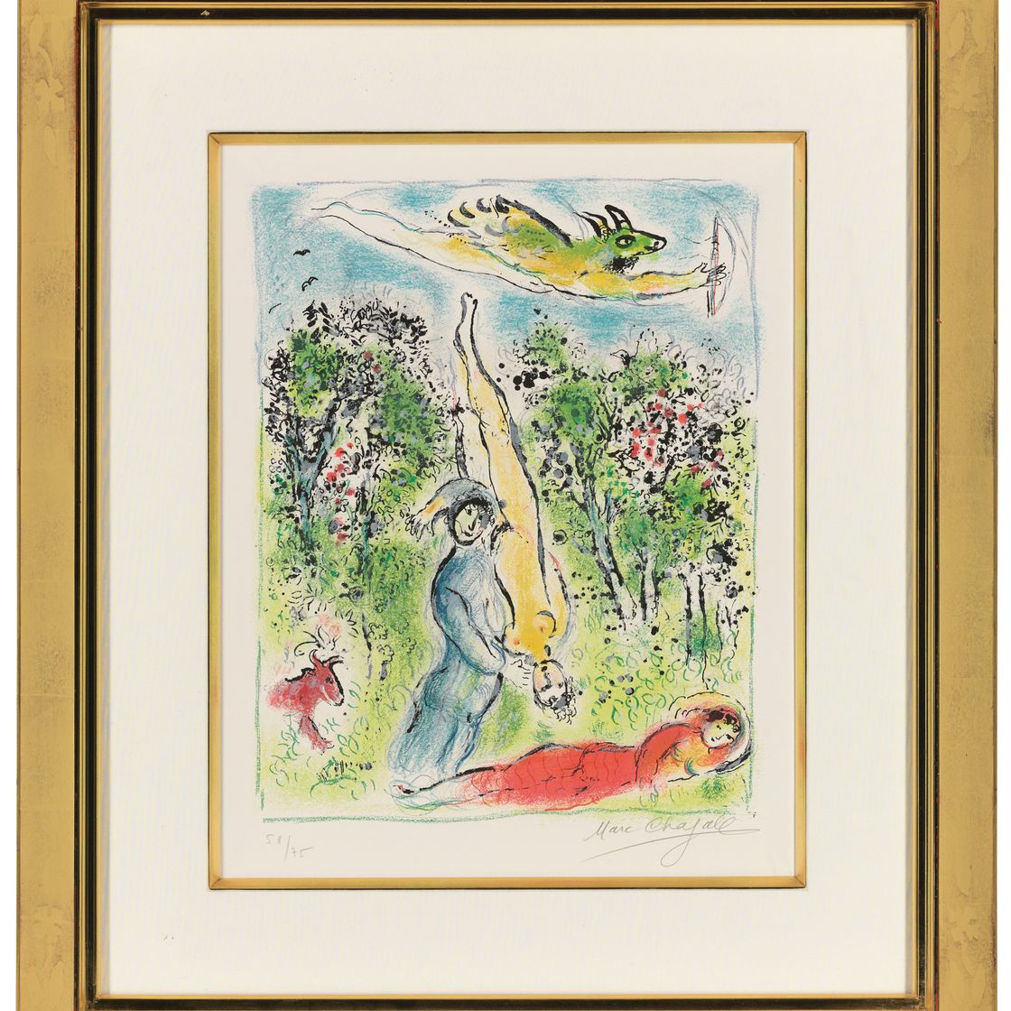 Marc Chagall — Наши привычки сочетаются с цветами..., от: Данс ле пей де Дье, изображение 2