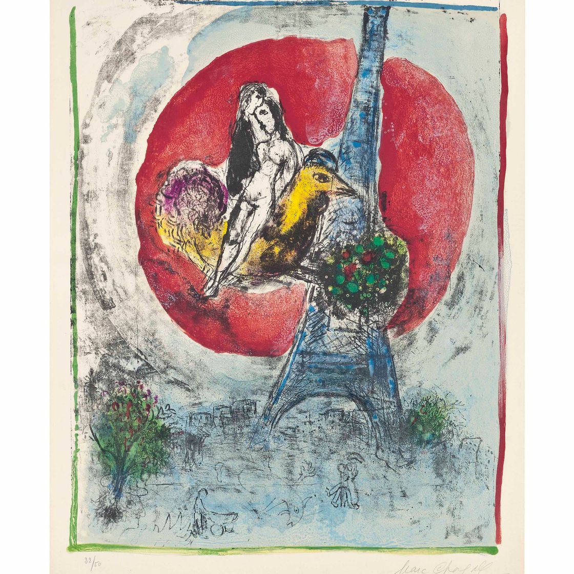 Marc Chagall — Любовь на Эйфелевой башне