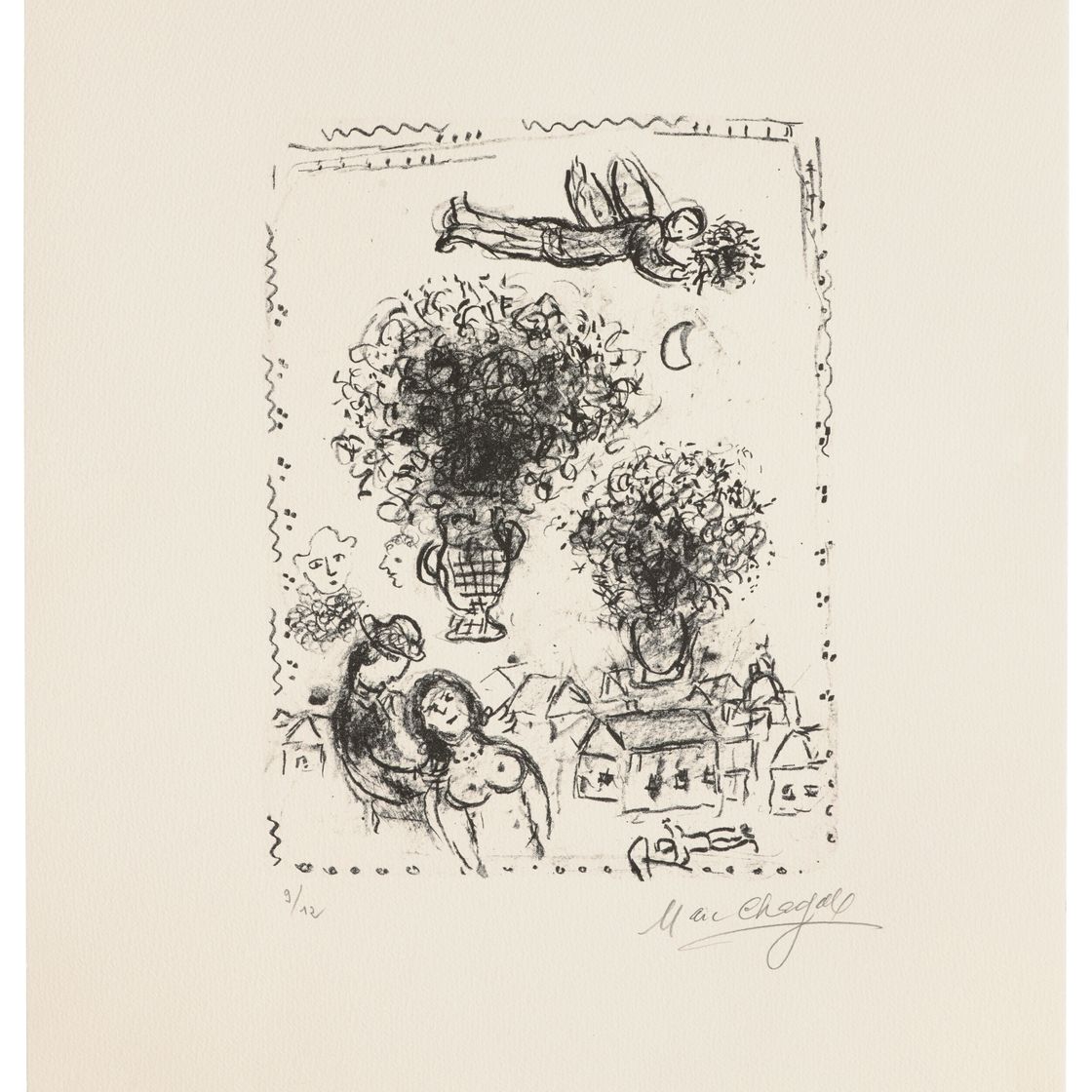 Marc Chagall — Букеты в голубом цвете