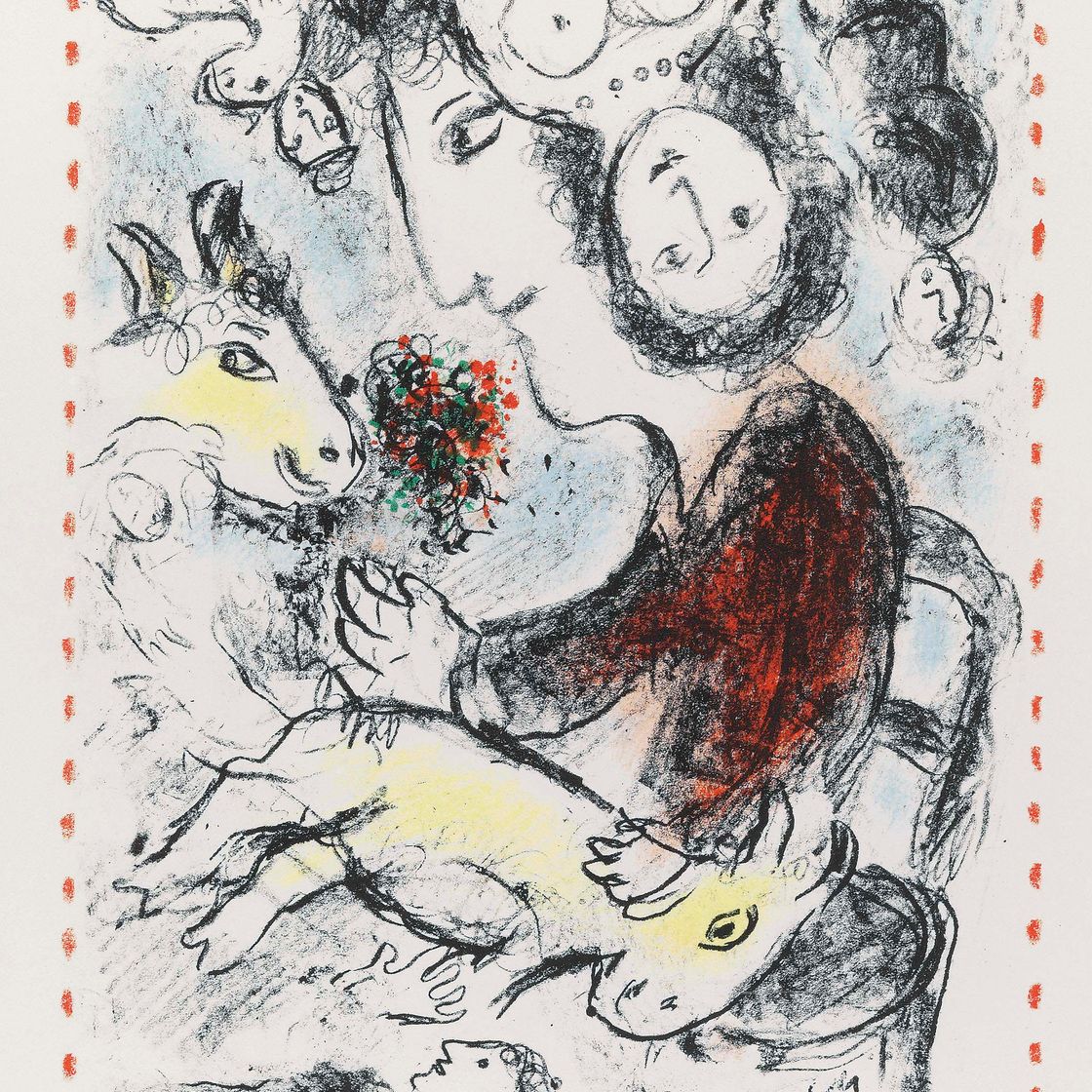 Marc Chagall — Деревня с красным ослом (Мурлот 1025)