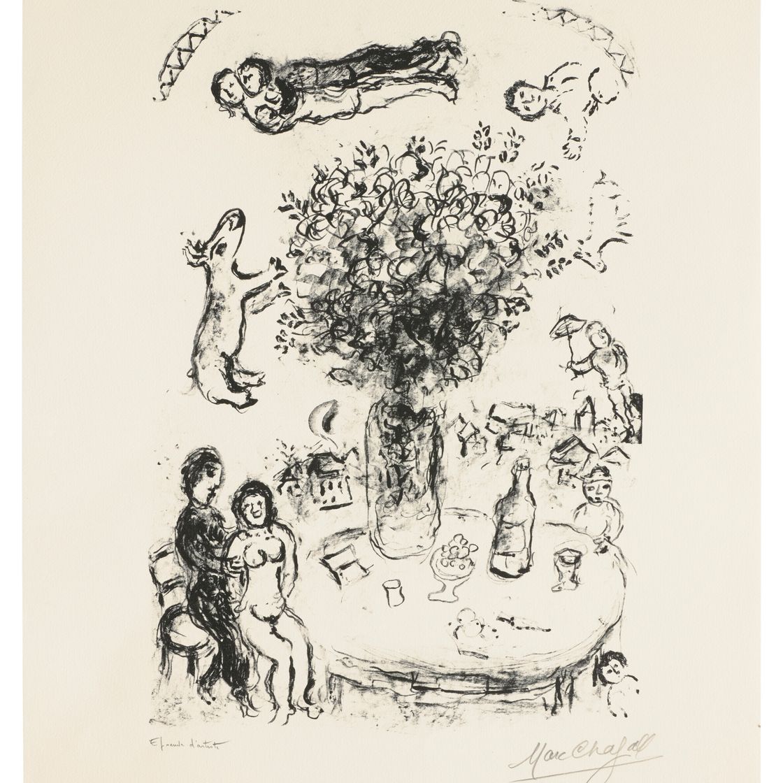 Marc Chagall — Стол для влюбленных