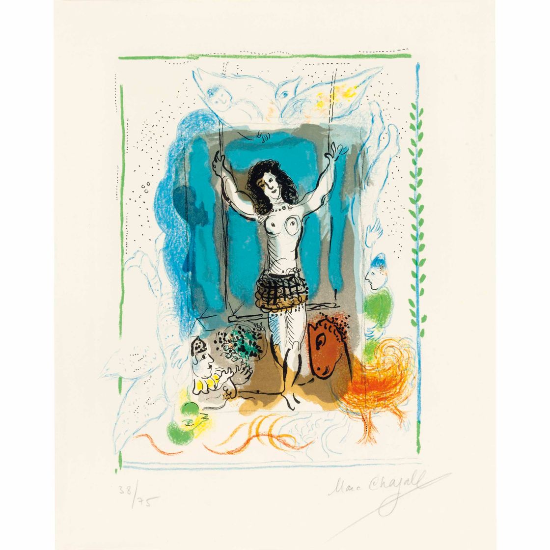 Marc Chagall — Акробат на трапеции с птицей