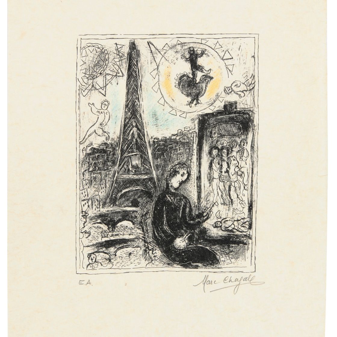 Marc Chagall — Прогулка по Эйфелевой башне