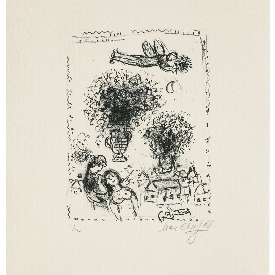 Marc Chagall — Букеты в голубом цвете