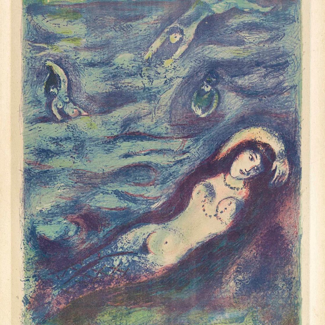 Marc Chagall — И вот я вышел из моря и сел на краю острова в лунном свете..., Фото 5, из четырех сказок "Тысячи и одной ночи".