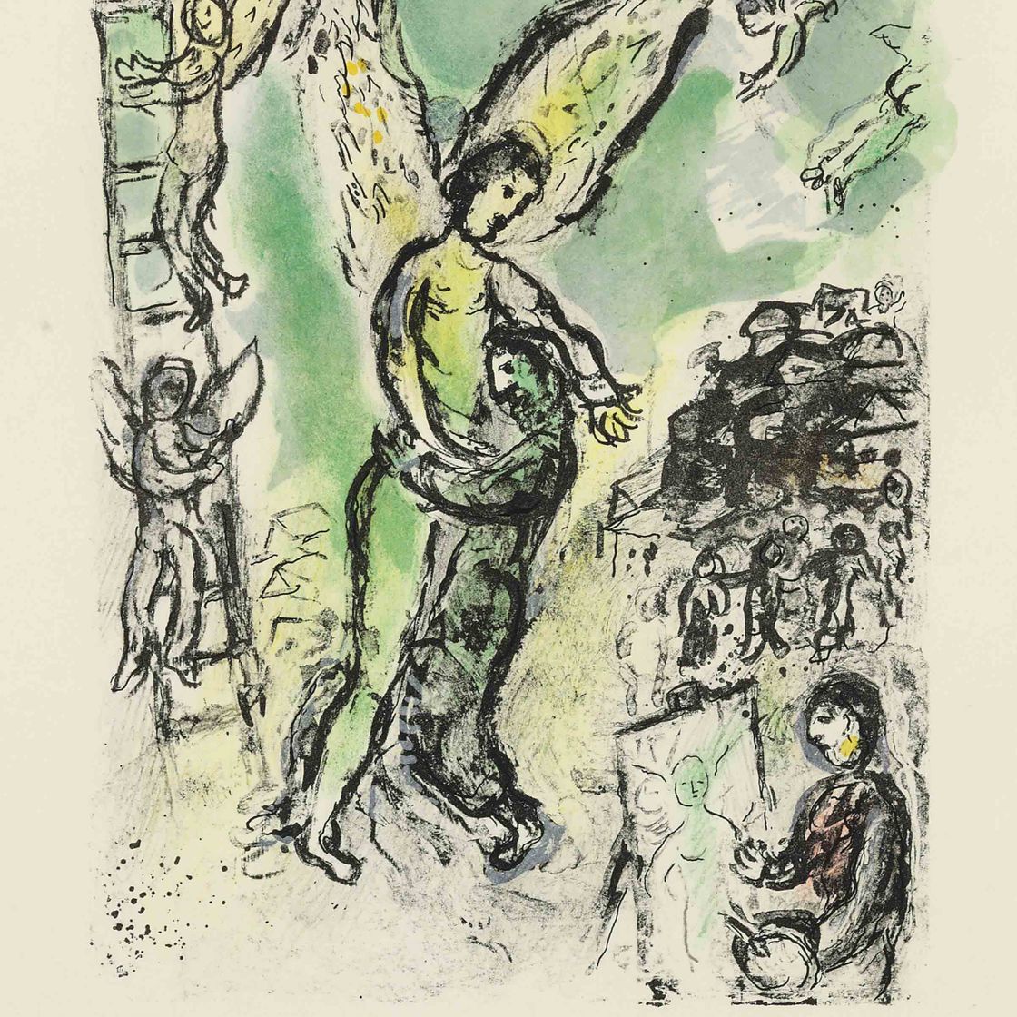 Marc Chagall — Смерть Якоба и Ангела (M. 657)