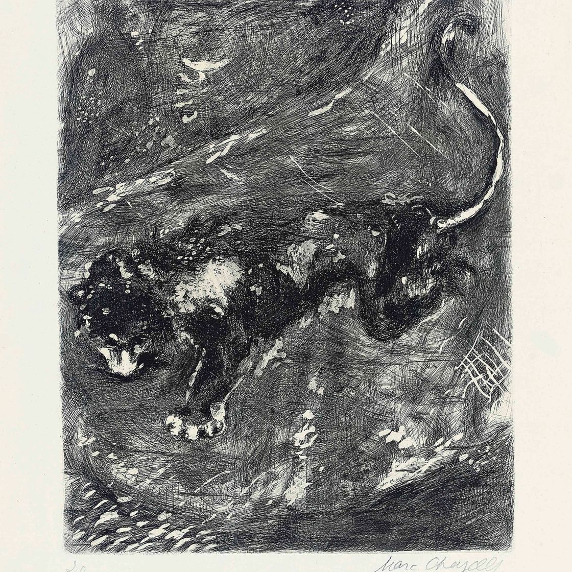 Marc Chagall — Четыре иллюстрации из: Жан де Лафонтен, "Басни" (см. 22-ю книгу Крамера)