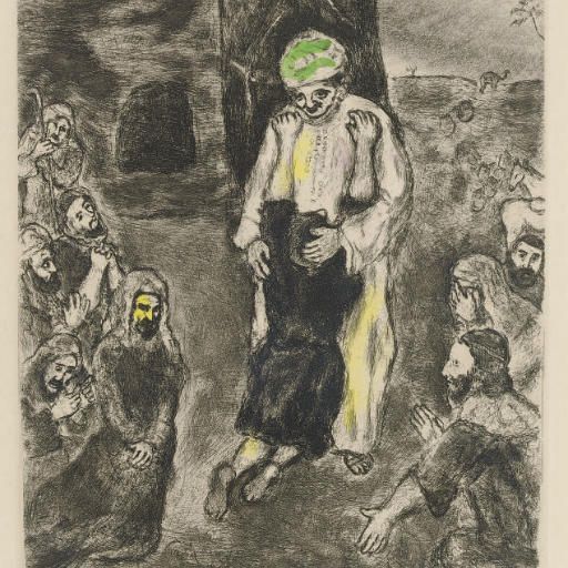 Marc Chagall — Иосиф, узнанный Своими братьями, из Библии II (см. кн. 30)