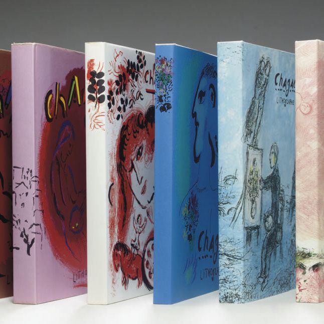 Marc Chagall — Литография Шагала [Тома I-VI], А. Соре, Монте-Карло, 1960-86 (т. 281-92, 391-402, 577-8, 729-30; см. с. книги 43, 56, 77, 94)