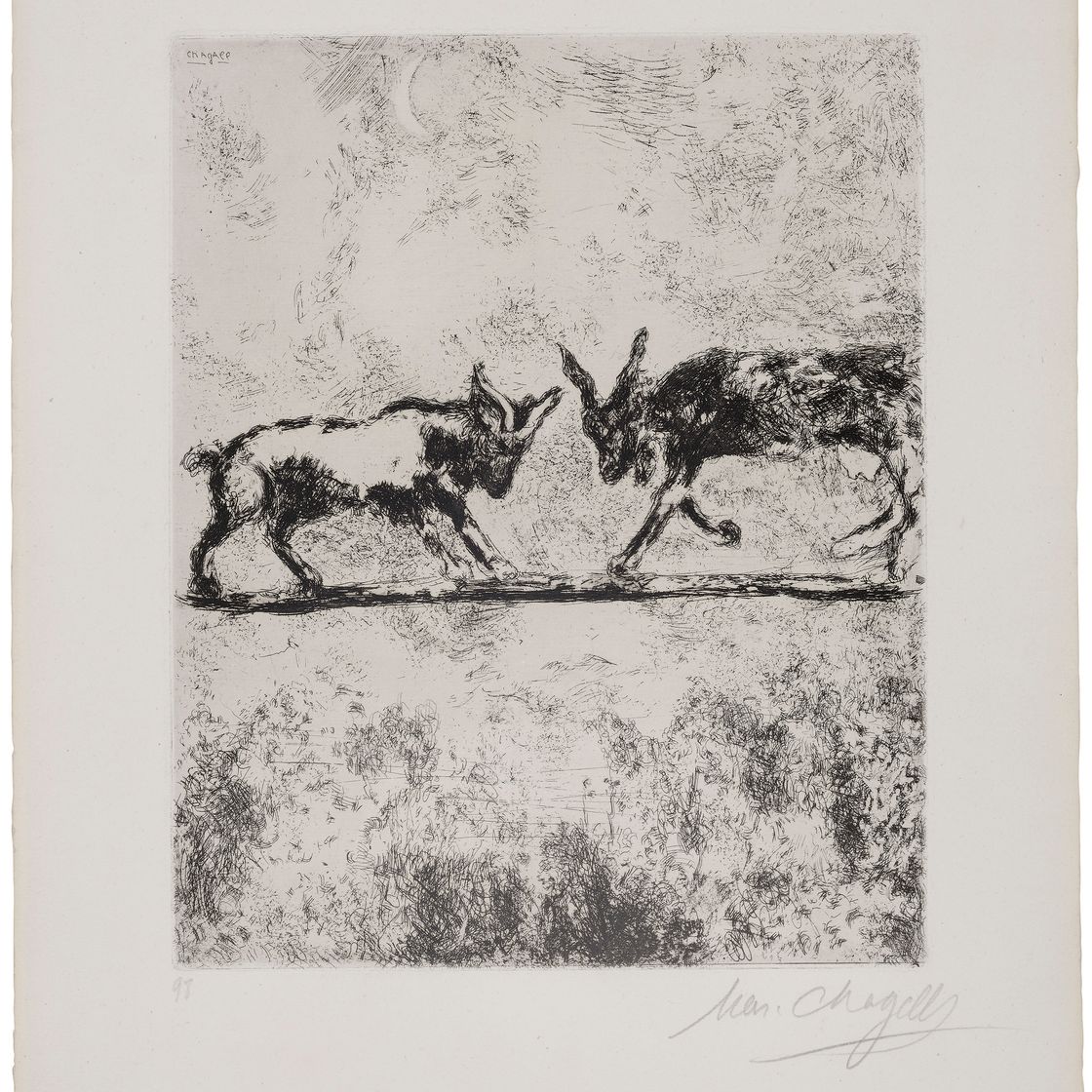 Marc Chagall — Три тарелки, из книги "Басни"