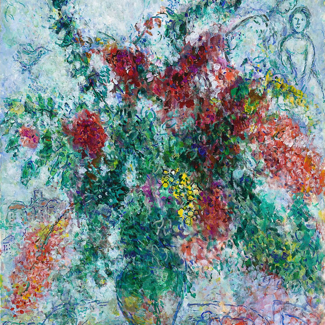 Marc Chagall — Большой букет на столе, изображение 1