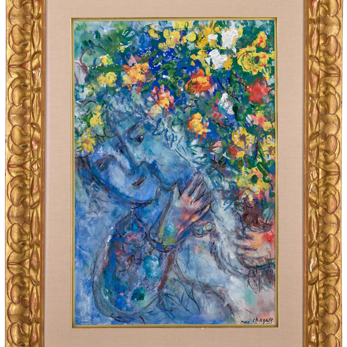 Marc Chagall — Голубая любовь среди цветов, изображение 2