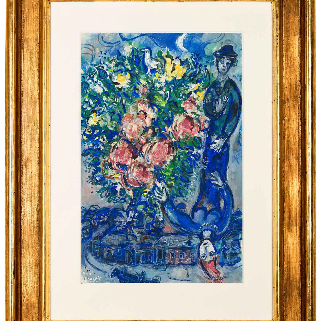 Marc Chagall — Счастливая молодая пара в цветах, изображение 2