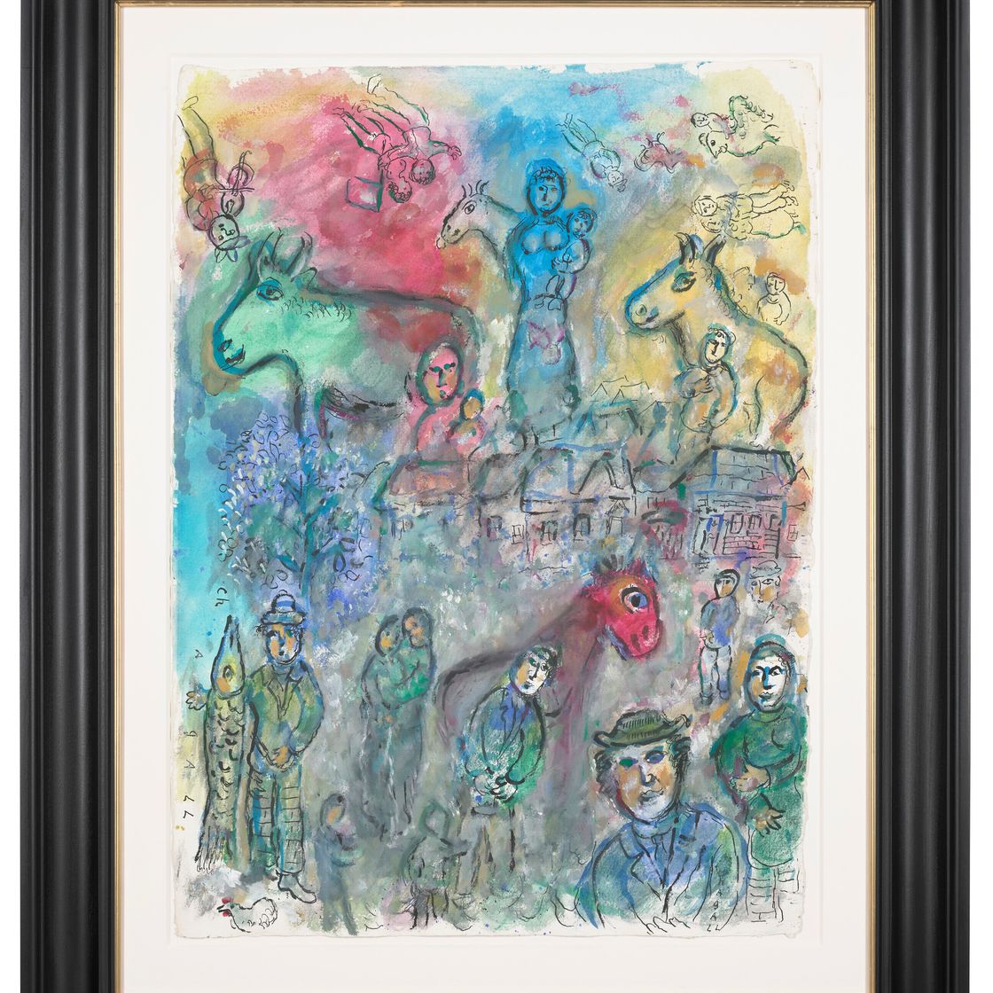 Marc Chagall — Празднование в деревне среди многоцветья любви, изображение 4