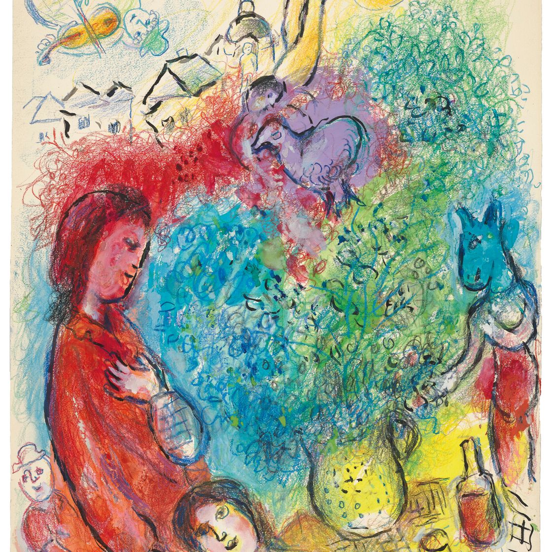 Marc Chagall — Авторская встреча с букетом за столом, изображение 2