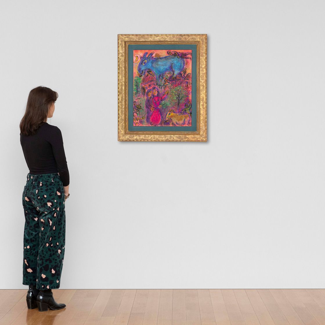 Marc Chagall — Голубая ночь на исходе праздника в деревне в розах, изображение 4