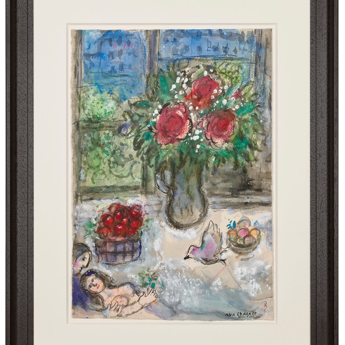 Marc Chagall — Идиллия с цветами и фруктами под окнами Парижа, изображение 4