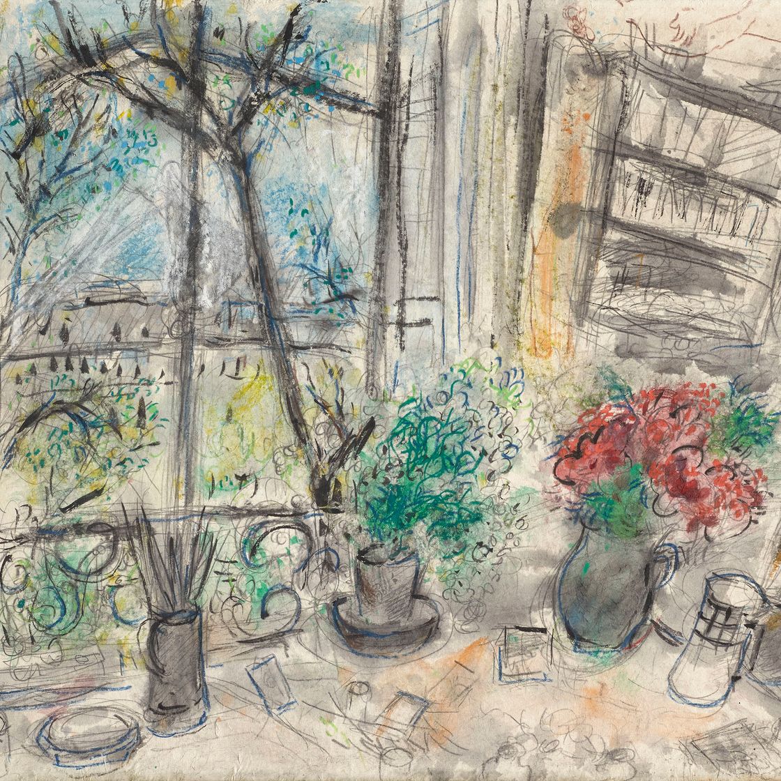 Marc Chagall — У окна на набережной Анжу, изображение 1