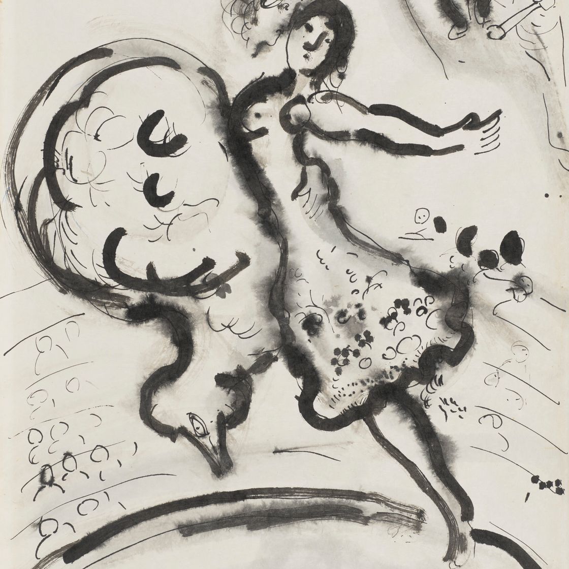Marc Chagall — Танцовщица на сцене цирка, изображение 1