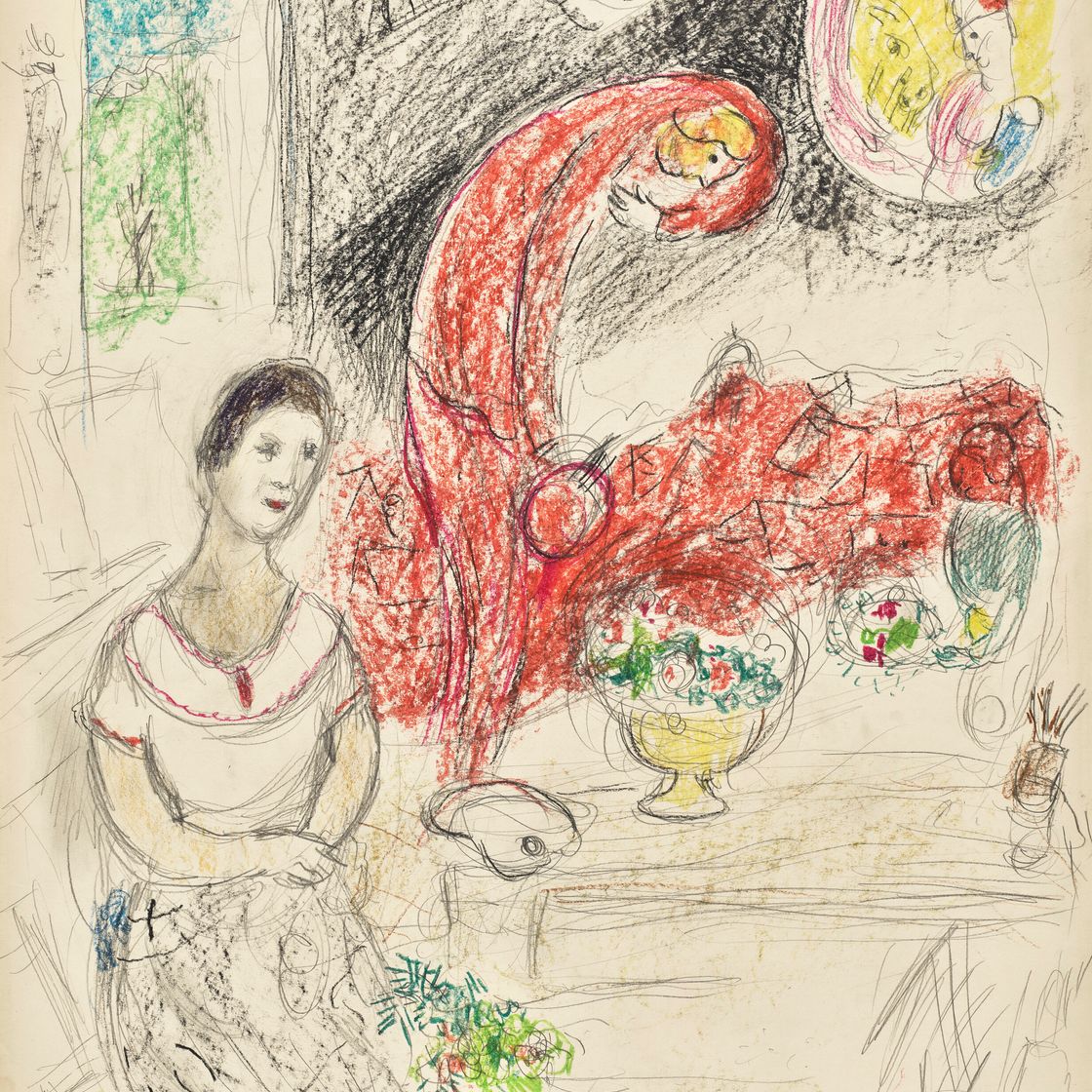 Marc Chagall — Вава, приготовившая румяна по-Сен-Полевски