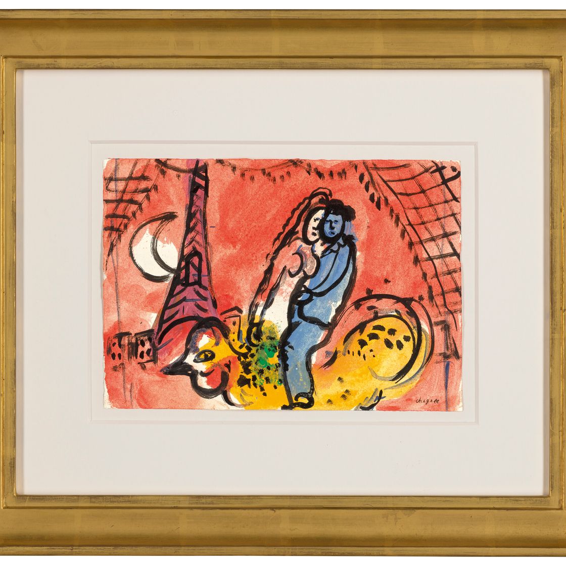 Marc Chagall — Вариант "Бульваров" с красным фонарем (справа); Изображение креста (сзади), изображение 2