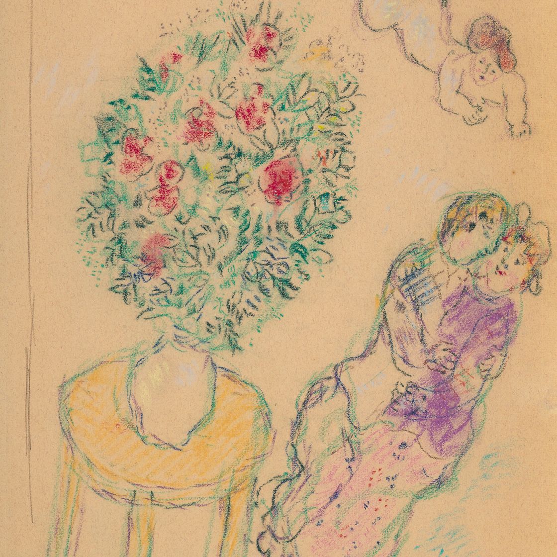 Marc Chagall — Эскиз для "Влюбленных" ( лицевая сторона ); Нюанс ( оборотная сторона )