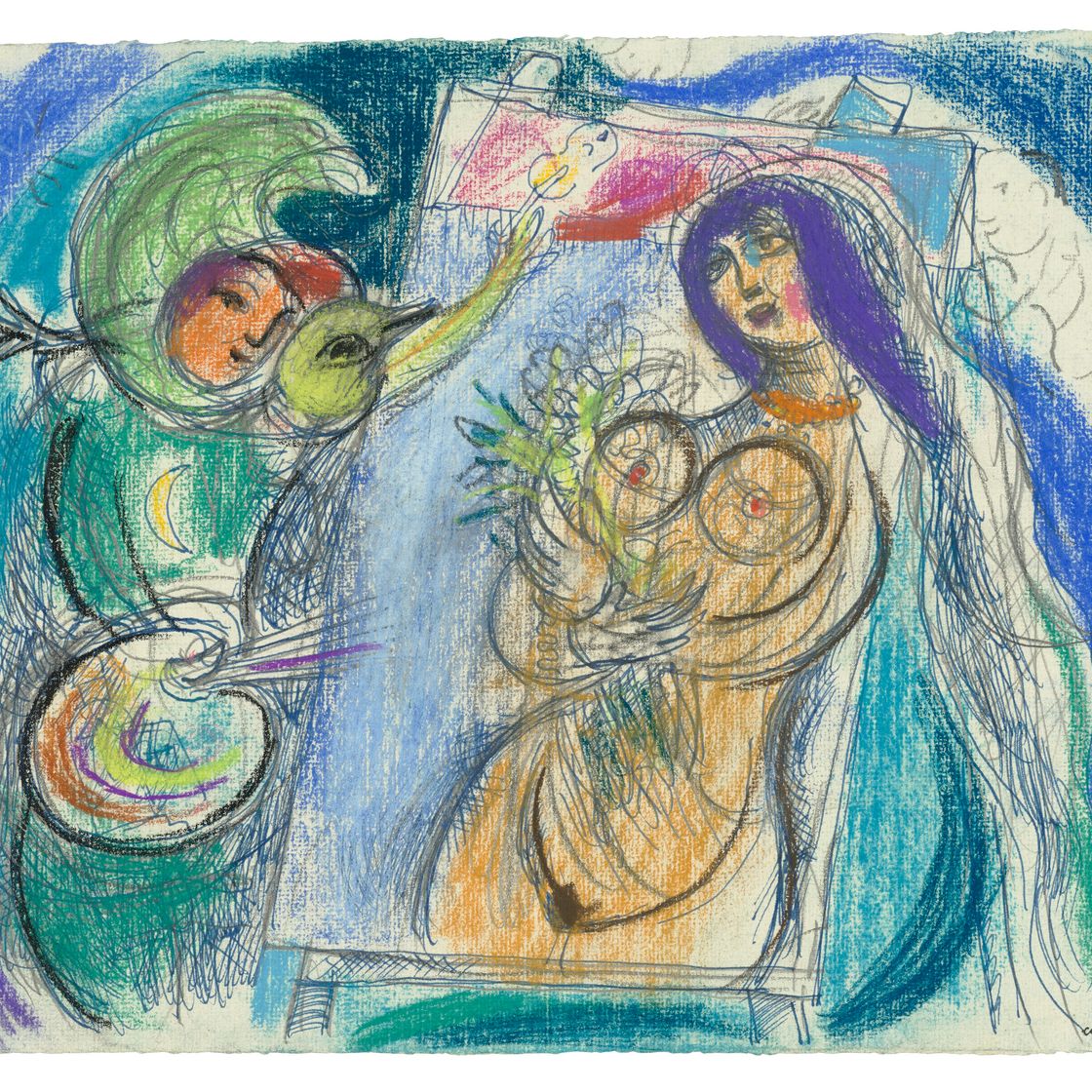 Marc Chagall — Авторский этюд "Я в городе"