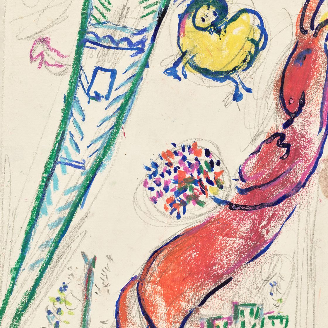 Marc Chagall — Эскиз для Эйфелевой башни или для румян