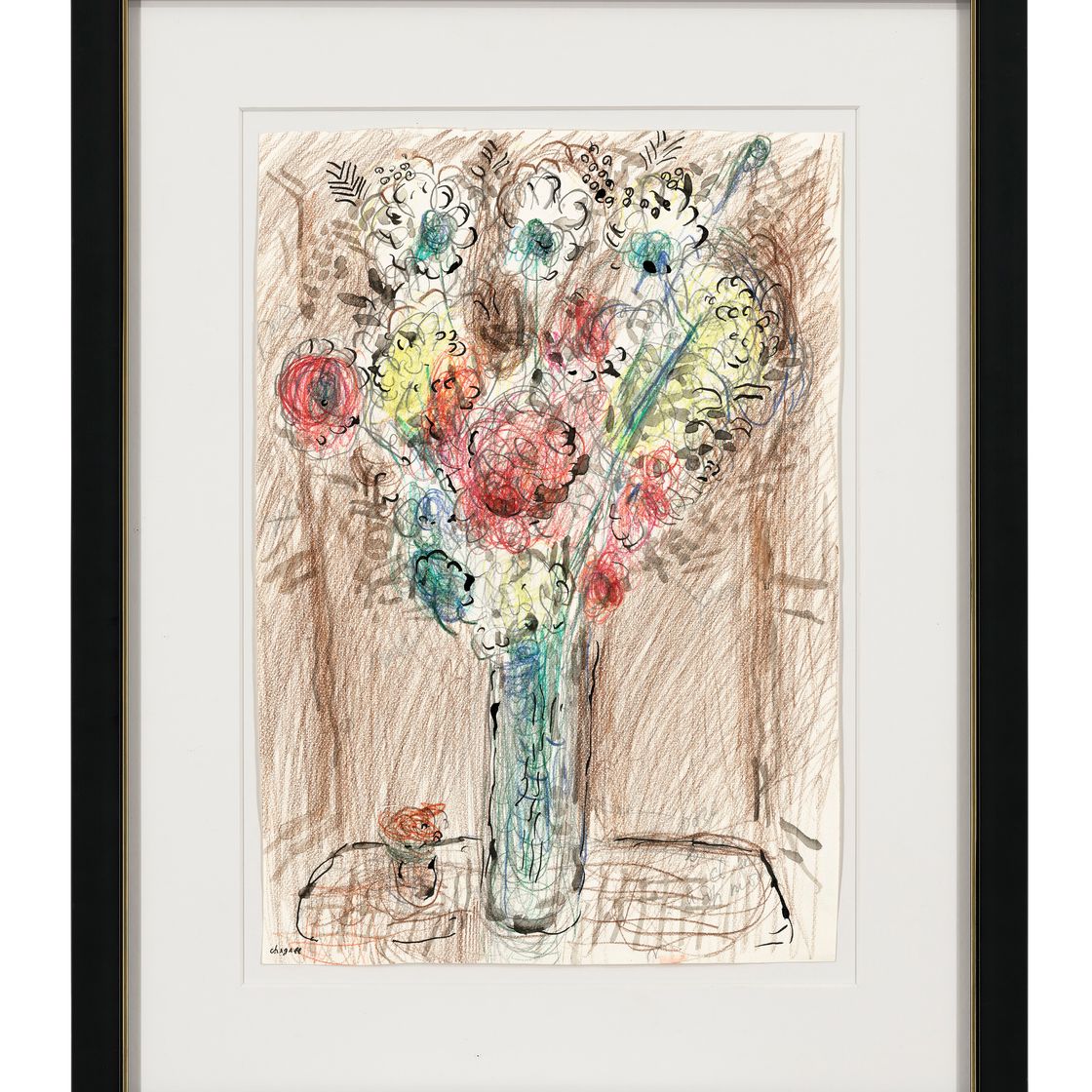 Marc Chagall — Интересен брюнет с букетом, открывающим вид из окна., изображение 4