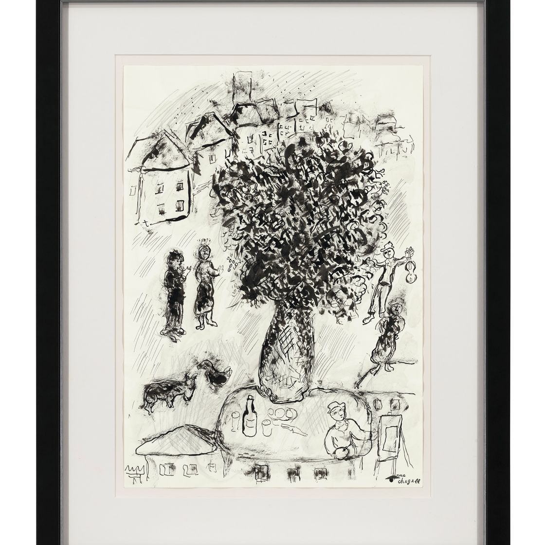 Marc Chagall — Большой букет в ле-туа-деревенский столик, изображение 4