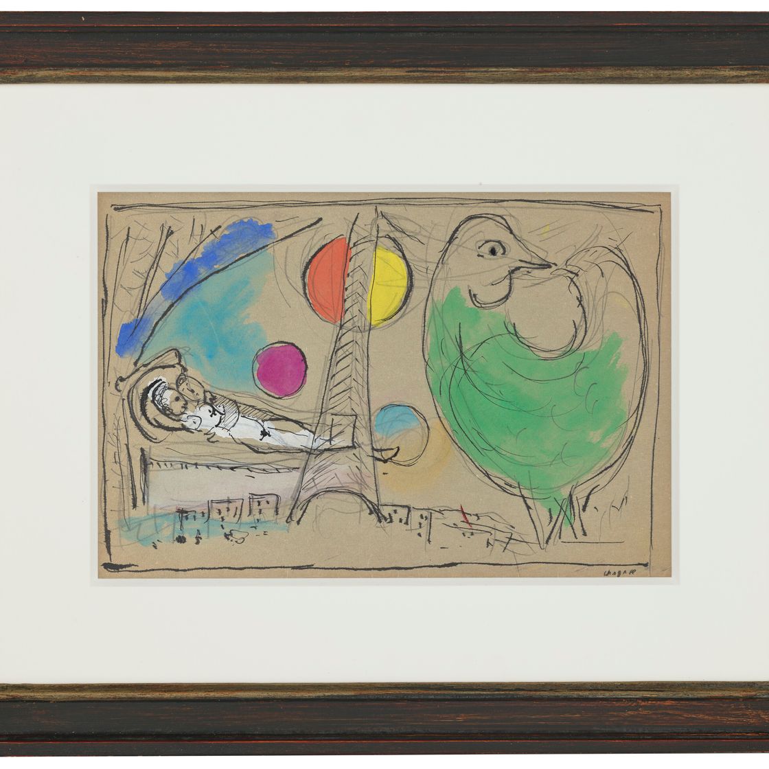 Marc Chagall — Этюд о красоте и влюбленных на дне Парижа, изображение 2