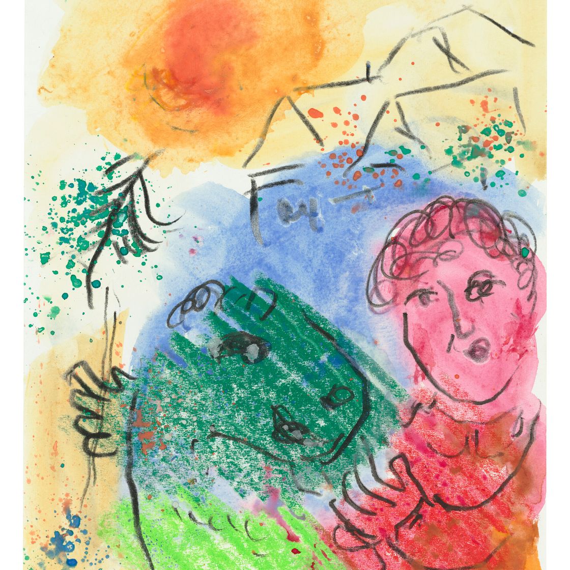 Marc Chagall — Бергер в розовом цвете и на самом верху