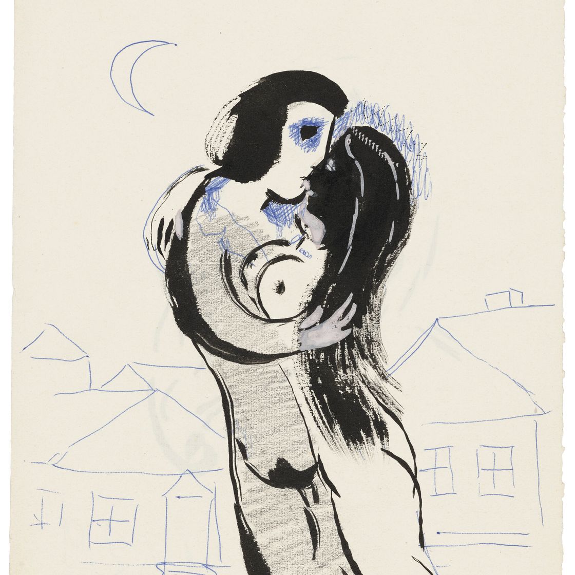 Marc Chagall — Этюд автора "Тысячи и одной ночи" (М.39) (справа налево); Этюд автора "Тысячи и одной ночи" (М.43) (оборотная сторона)