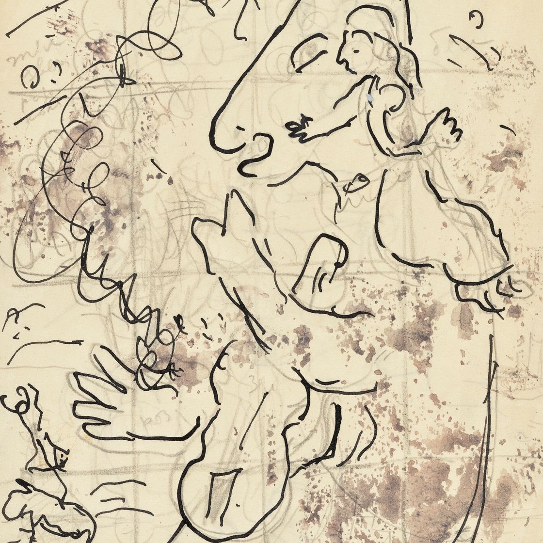 Marc Chagall — Авторская вариация на тему сна клоуна (1969) или Дня печати (1938)