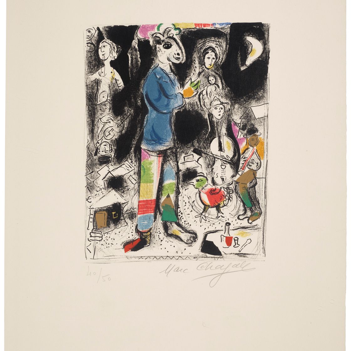 Marc Chagall — Пейсан на виолоне (Крестьянин со скрипкой)
