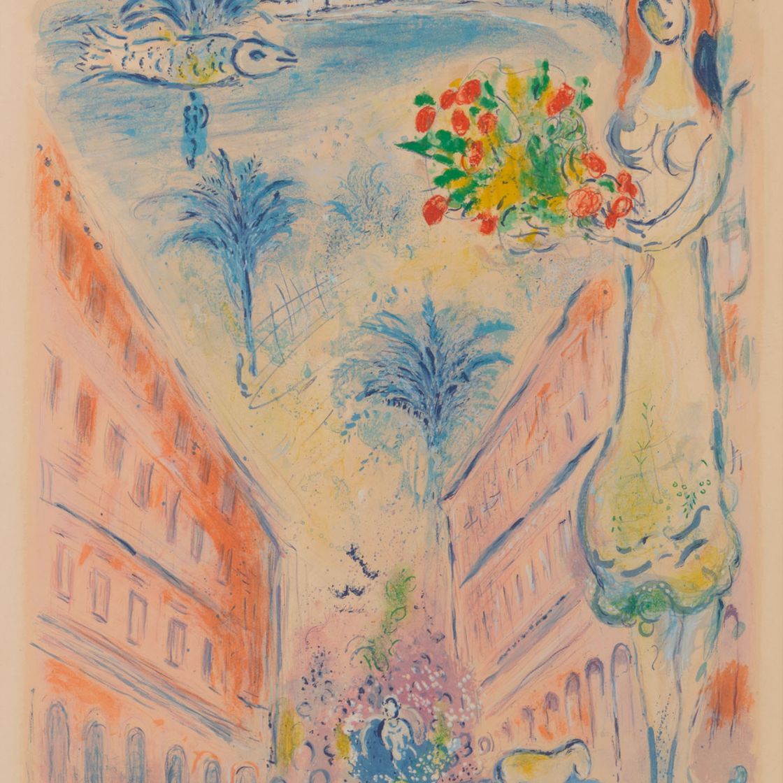 Marc Chagall — Авеню Виктории в Ницце, откуда: Ницца и Лазурный берег