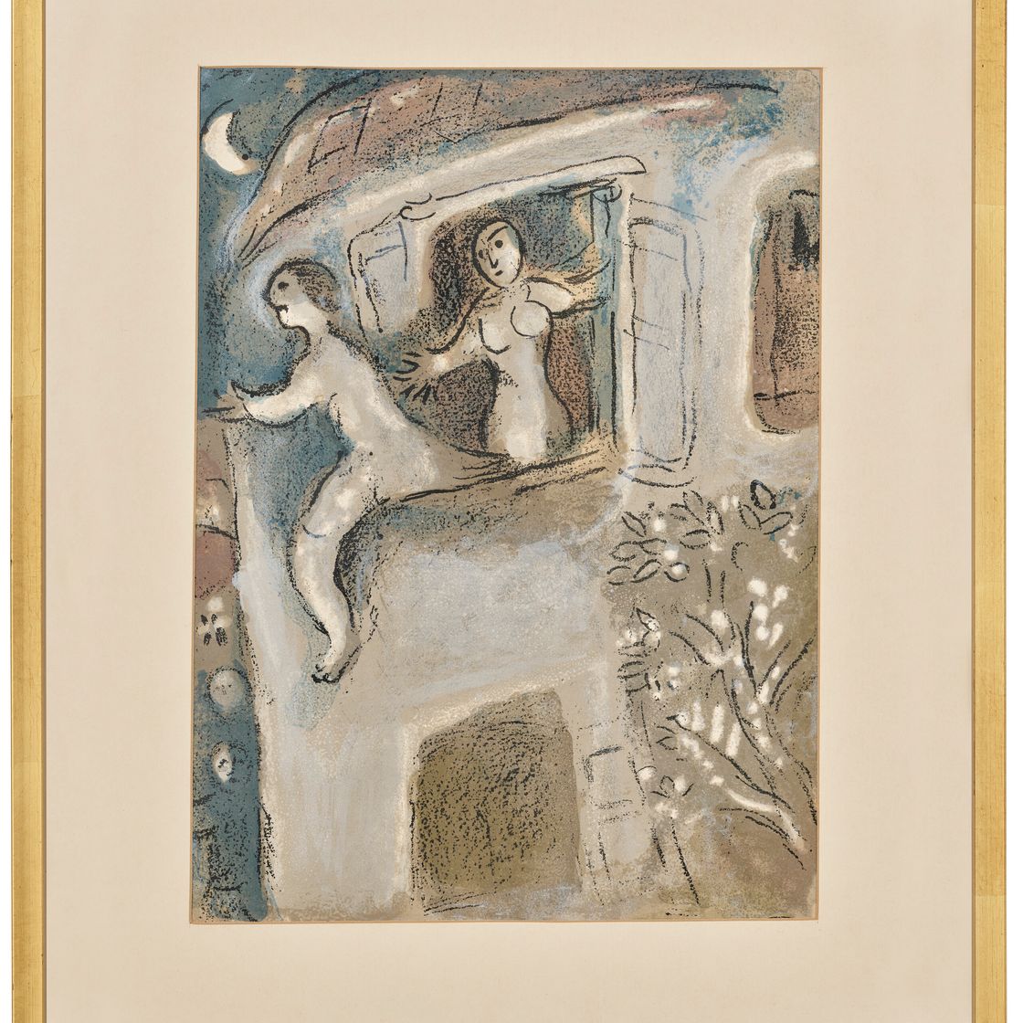 Marc Chagall — Дэвид Сове и Михаль, из: Verve, том 1 X, № 37 и 38