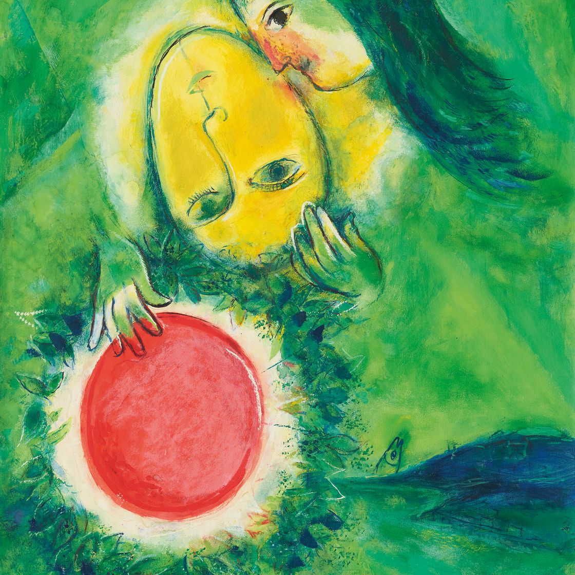 Marc Chagall — Солей на берегу реки или на берегу реки, на вершине Солей в Сен-Жане, изображение 1
