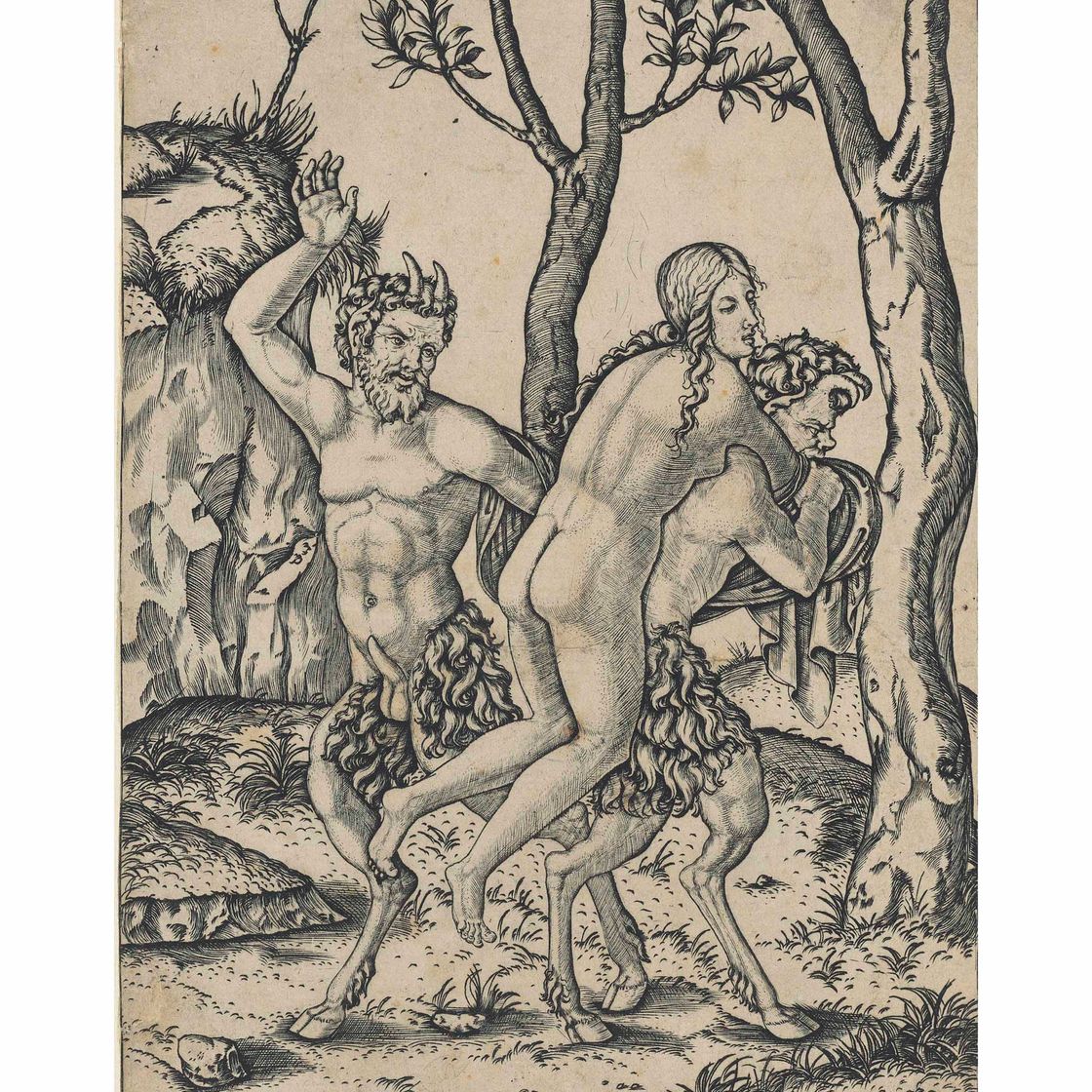 Marcantonio Raimondi — Два сатира наказывают нимфу