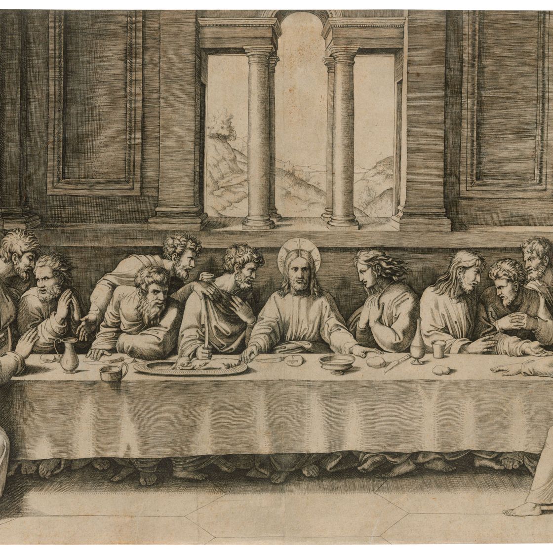Marcantonio Raimondi — Тайная вечеря