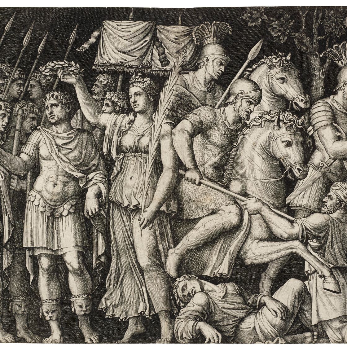 Marcantonio Raimondi — Траян, увенчанный победой