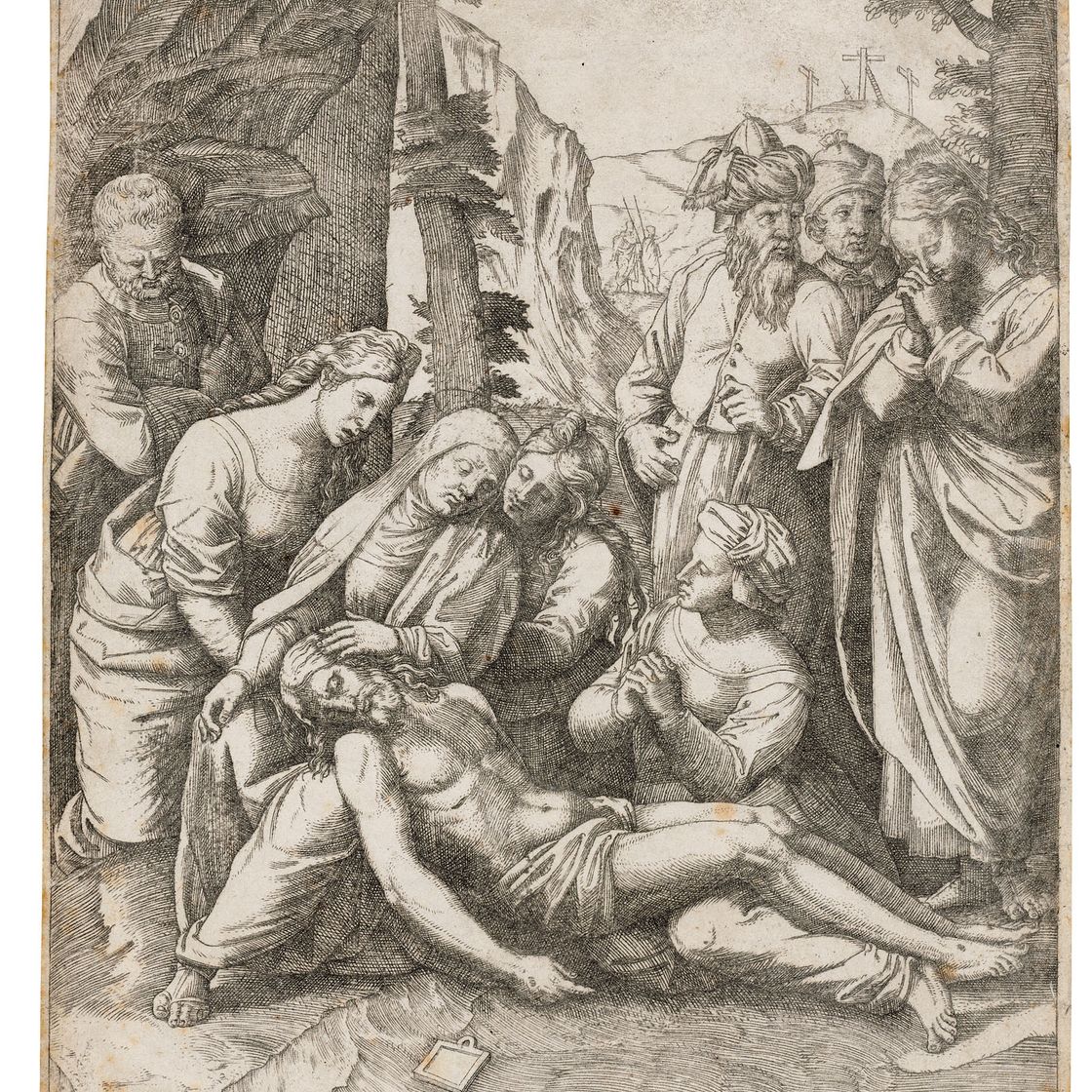 Marcantonio Raimondi — Плач по Телу Христову