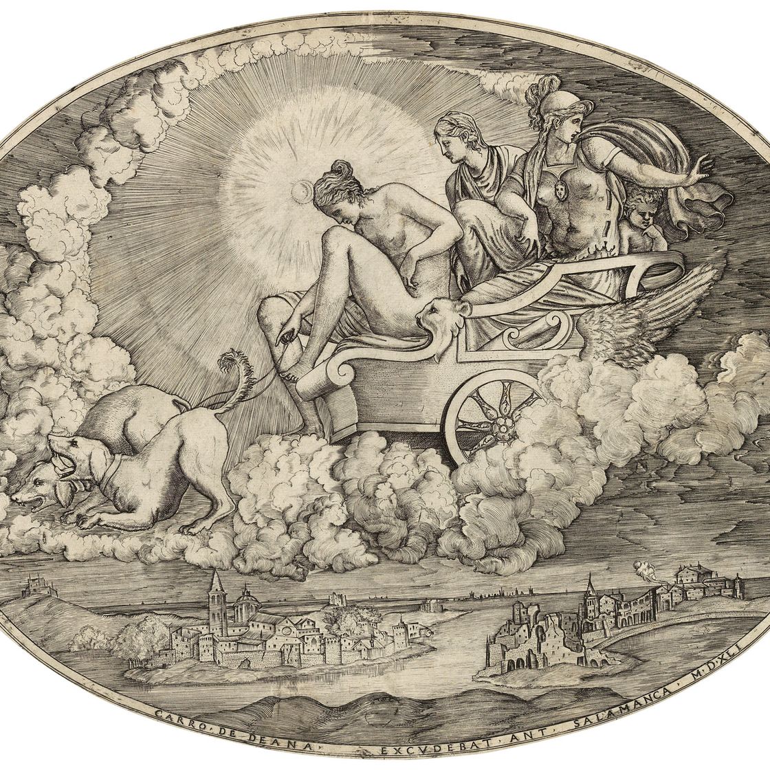 Marcantonio Raimondi — Колесница Дианы