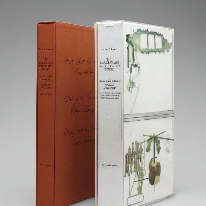 Marcel Duchamp — Артуро Шварц, "Большое стекло и связанные с ним работы", Тома. I-II, Милан, галерея Шварца, 1967-8 (С. 395 и 408)