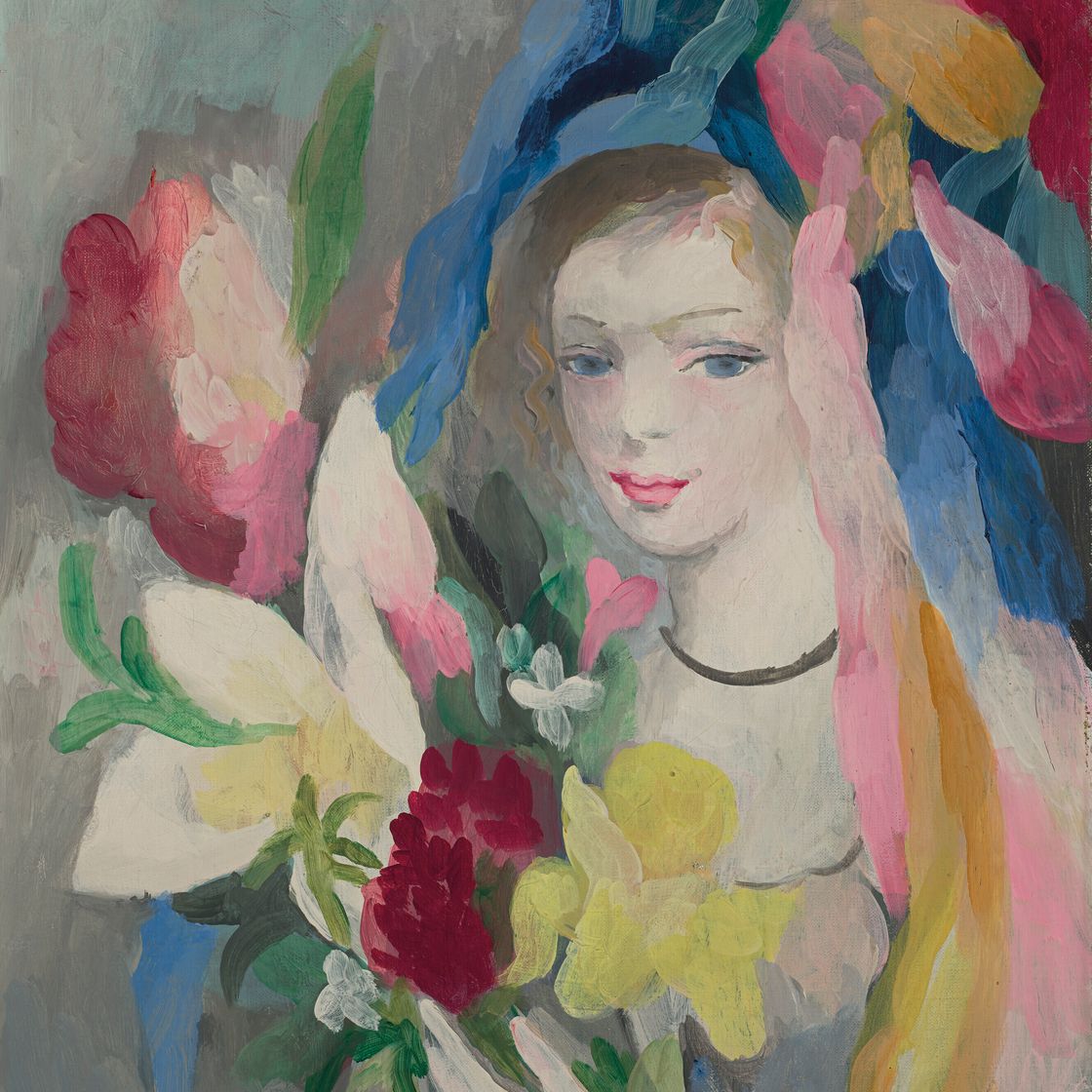Marie Laurencin — Молодая девушка с букетом, изображение 1