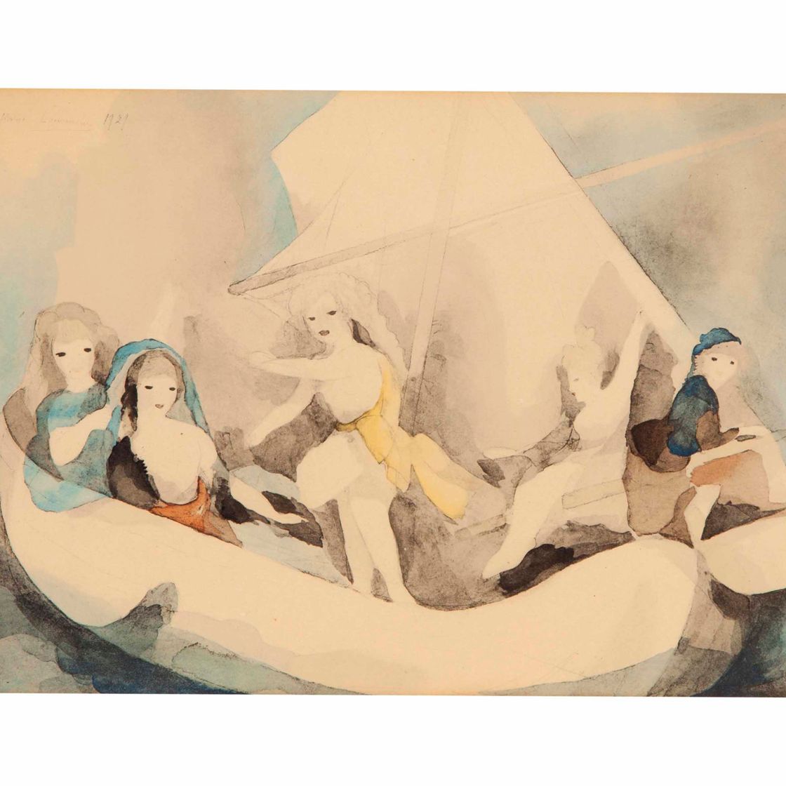 Marie Laurencin — Женщины в лодке; и три сопутствующих снимка