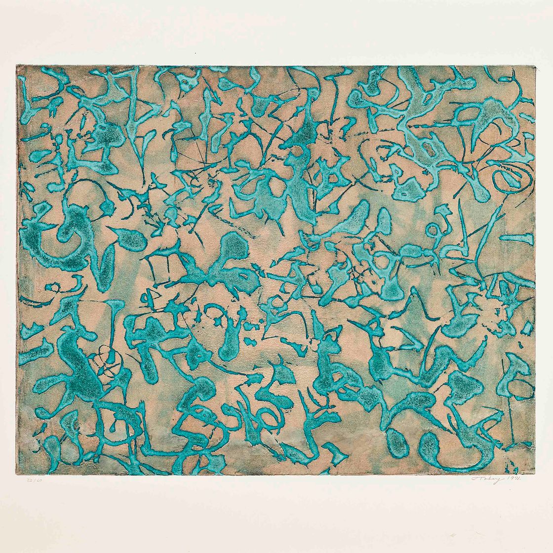 Mark Tobey — "Формы в процессе становления", II, 1971; "Без названия", 1970; "Голова", 1970; "Поцелуй", 1970
