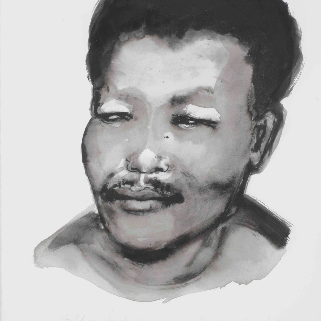 Marlene Dumas — Портрет молодого Нельсона Манделы (доверили бы вы этому мужчине свою дочь?)